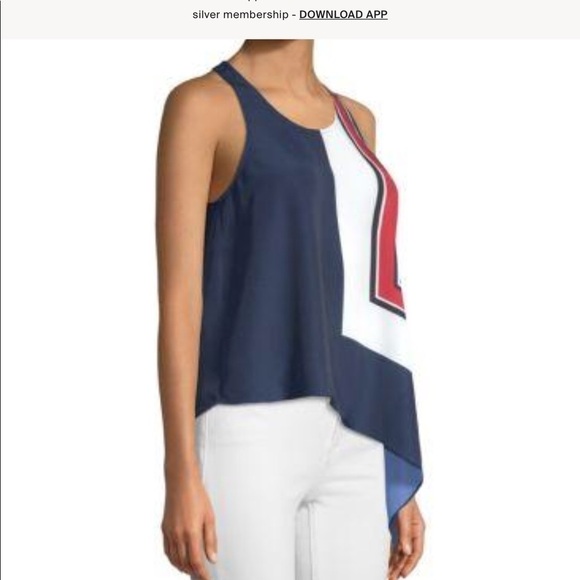 Joie Edweina Top Sleeveless Asymmetrical Navy NWT - Picture 5 of 10